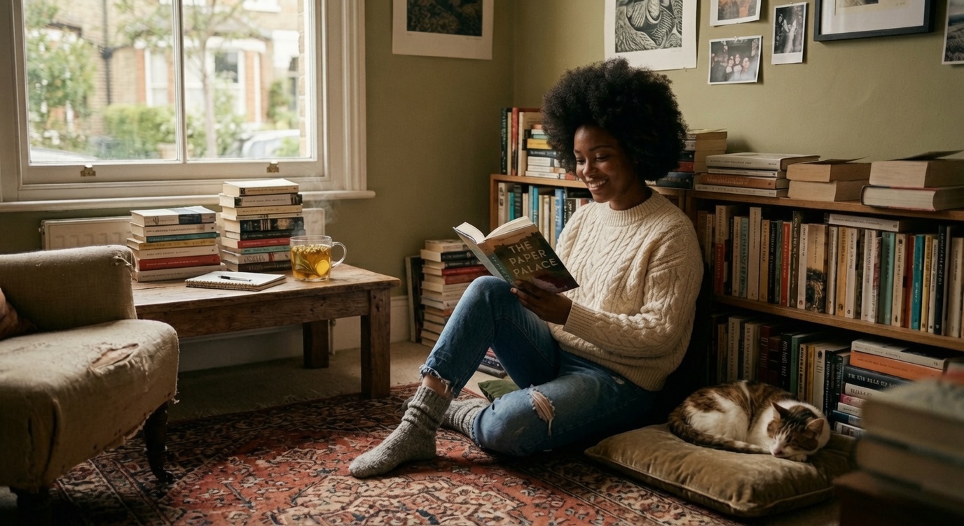 Woman reading about natural healing